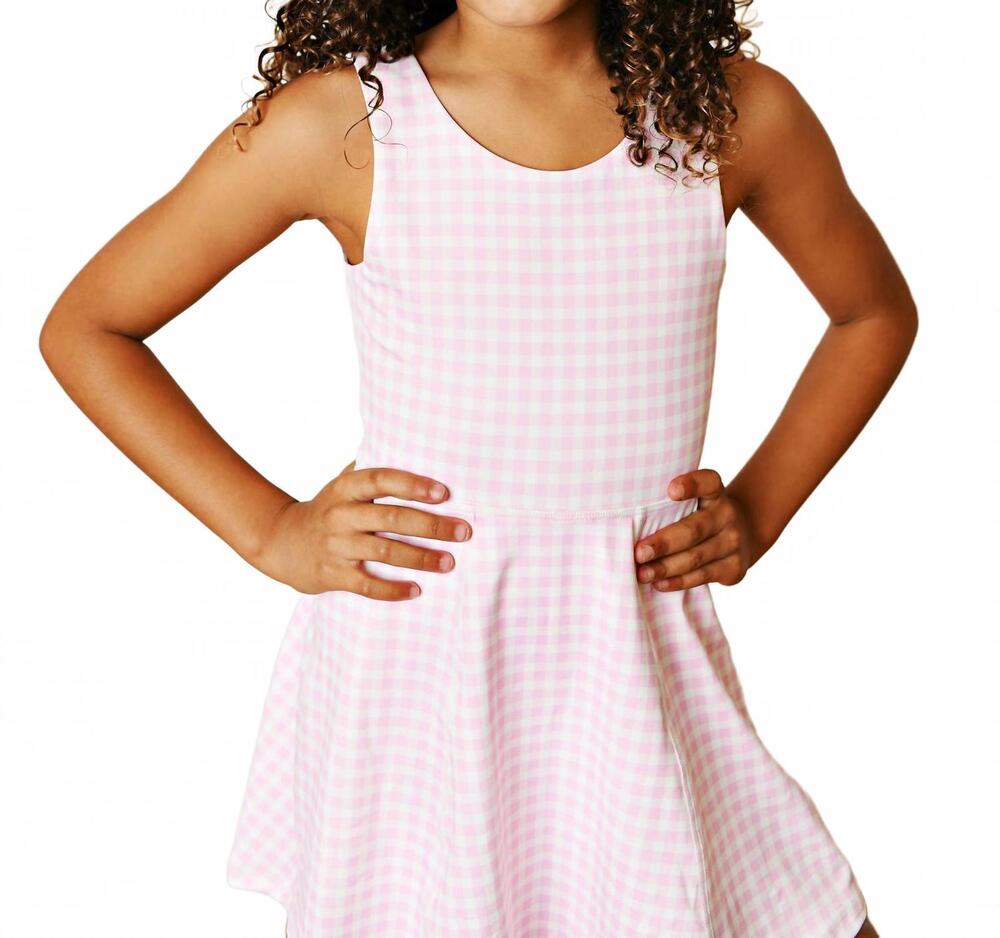 NEW SWOON BABY CLOTHING gingham active dress in pink